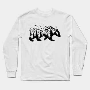 Mountain Bear Shirt, Mama Bear, Nature Shirt, Adventure Shirt, Hiking Shirt, Papa Bear, Christmas Gifts, Gift for Nature Lovers, Bear Long Sleeve T-Shirt